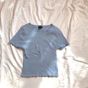 Ambience baby blue crop top tee NWOT
